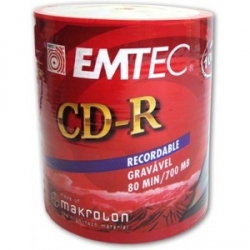 CD-R Gravável Emtec - 100 uni